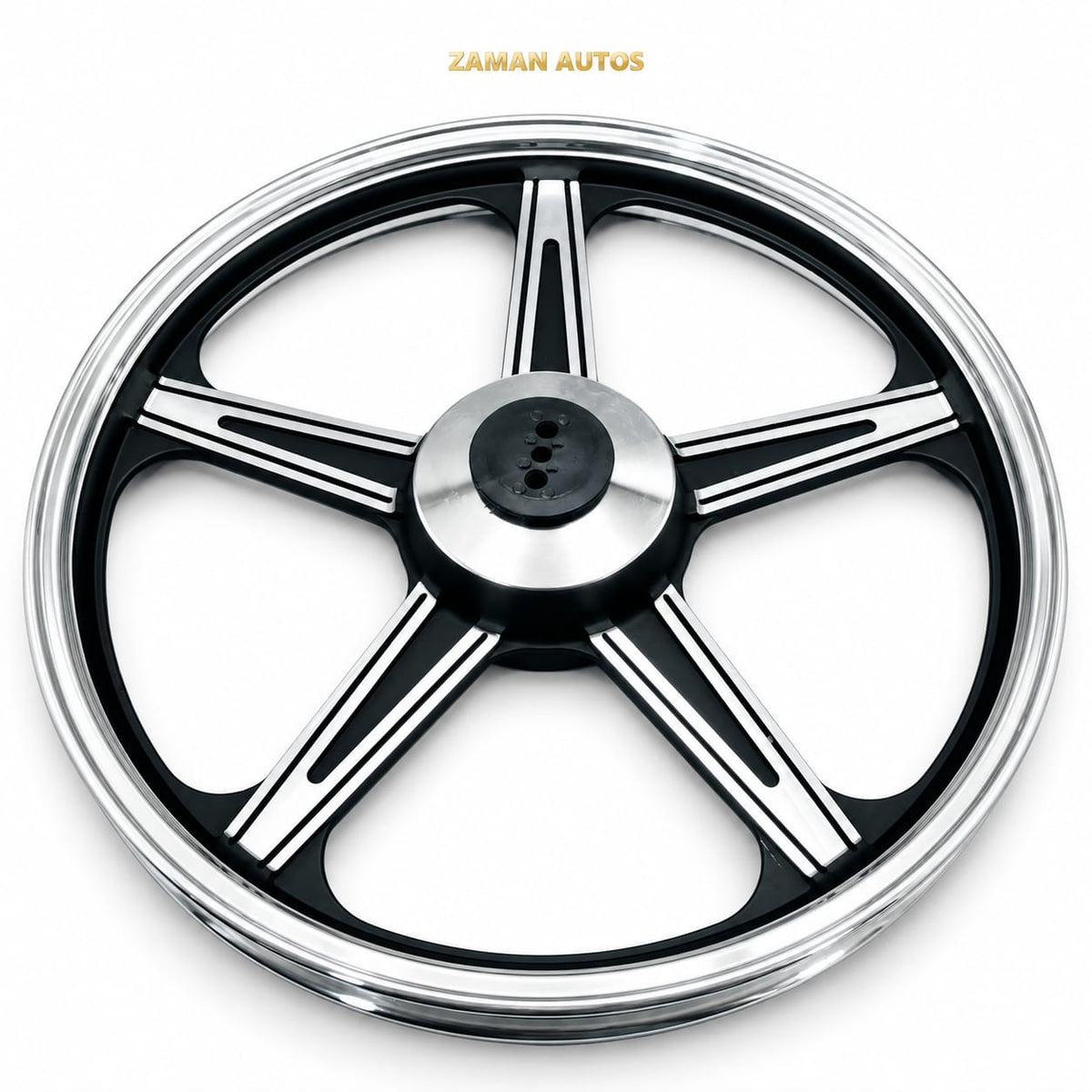 CD70 STAR SHAPE Alloy Rim Set – Silver with Black Lines