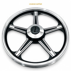 CD70 STAR SHAPE Alloy Rim Set – Silver with Black Lines