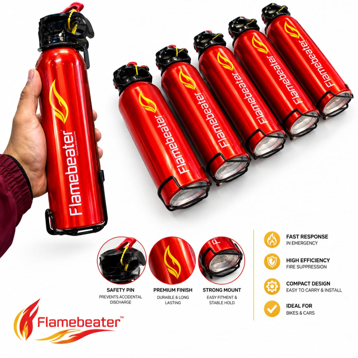 Flamebeater Portable Motorcycle Fire Extinguisher