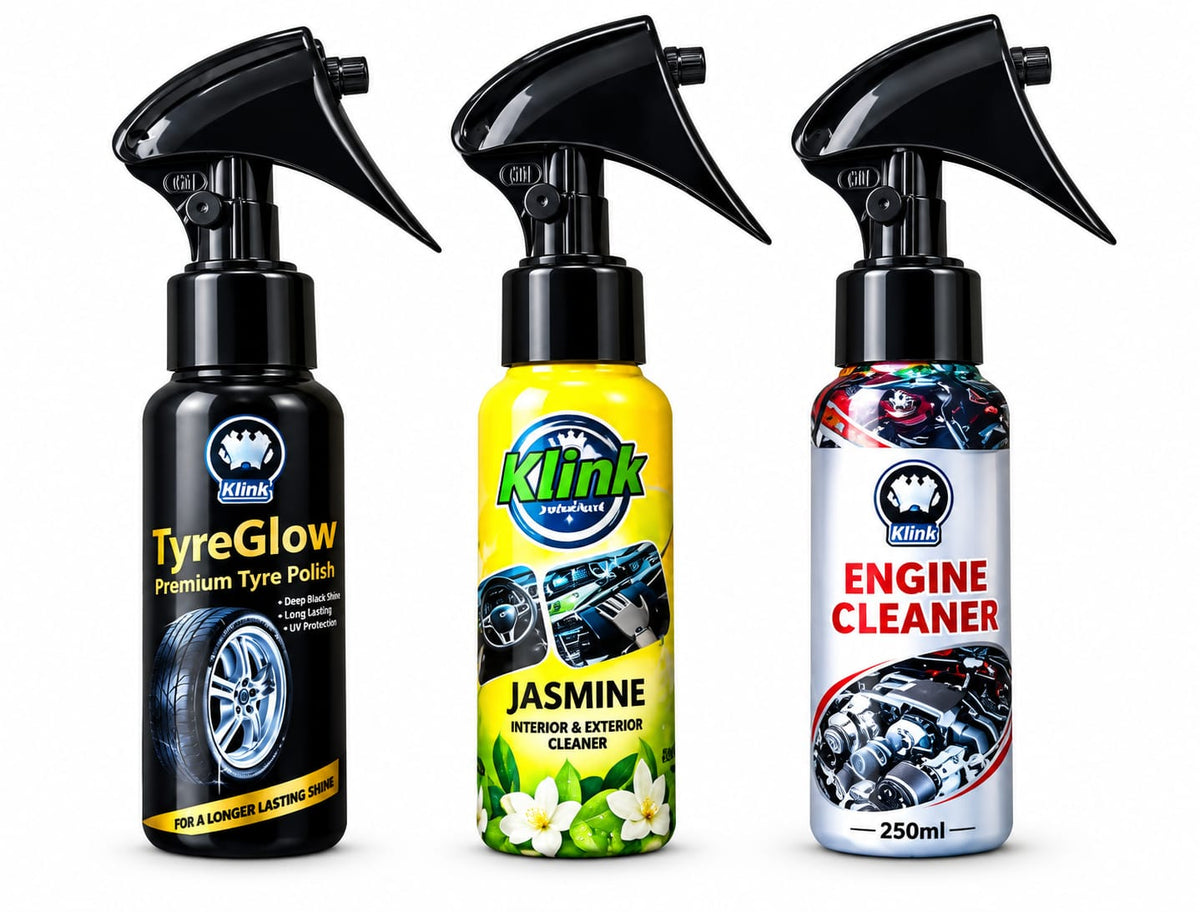 Trio Kit (Tyre Polish, Jasmine Interior, Exterior Cleaner, Engine Cleaner)