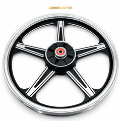 CD70 STAR SHAPE Alloy Rim Set – Silver with Black Lines